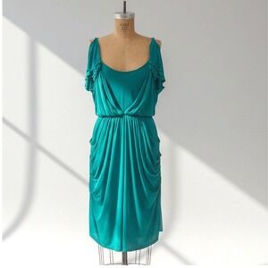 Temperley London Emerald Grecian Draped Dress Size US 6 / UK 10 RETAIL $650
